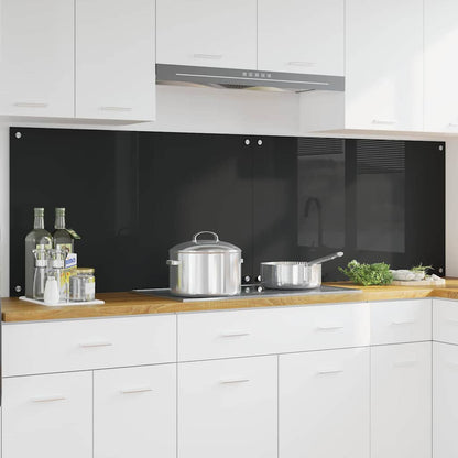 Küchenrückwand Schwarz 100 x 60 x 0.8 cm Gehärtetes Glas