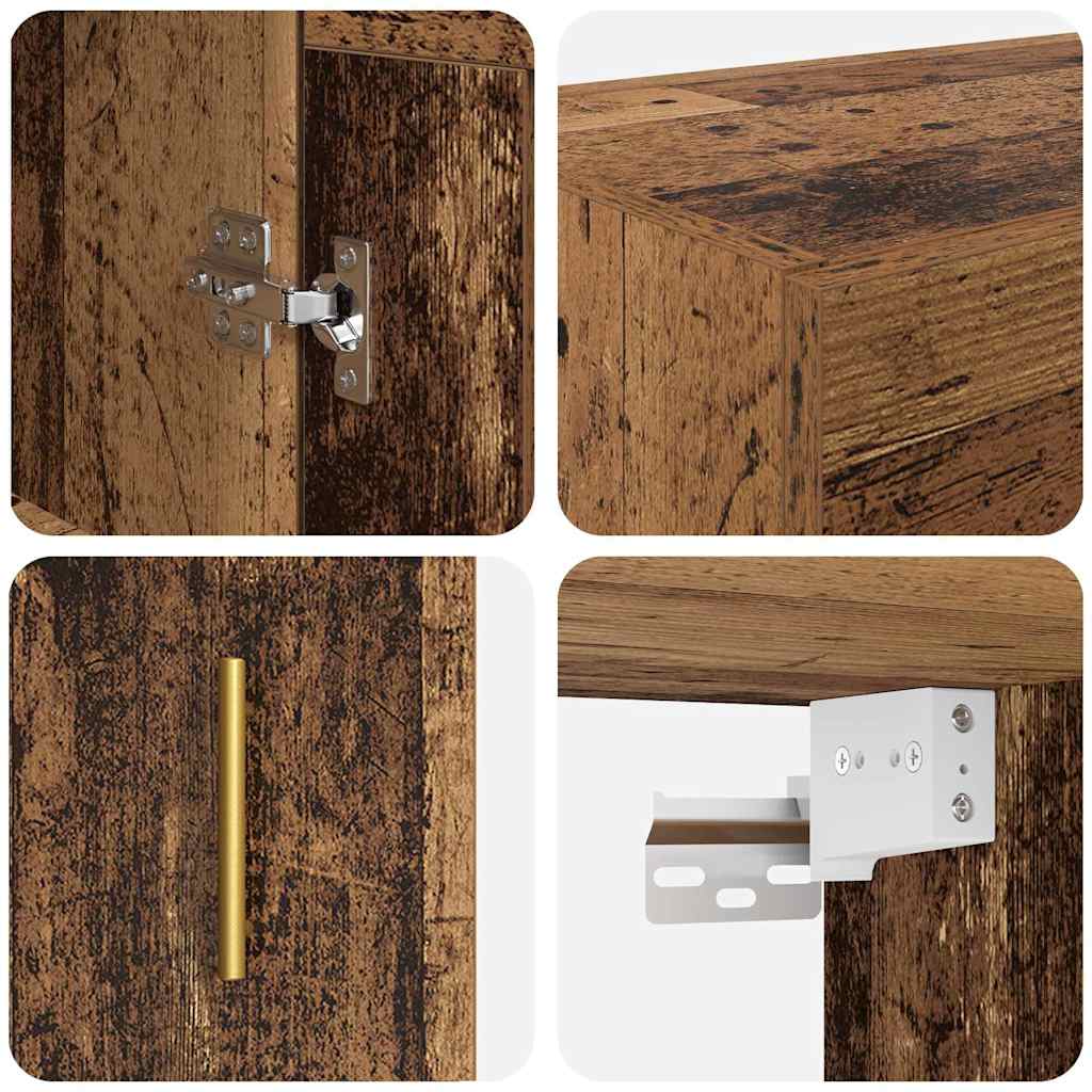 Wandmontierter Schrank 2 pcs Altholz 69,5 x 34 x 90 cm