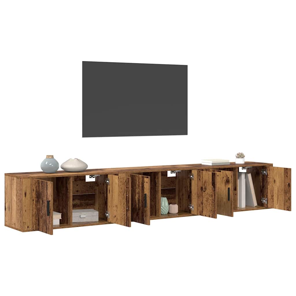 Wand-TV-Schrank Set 3 pcs Altholz 80 x 34,5 x 40 cm