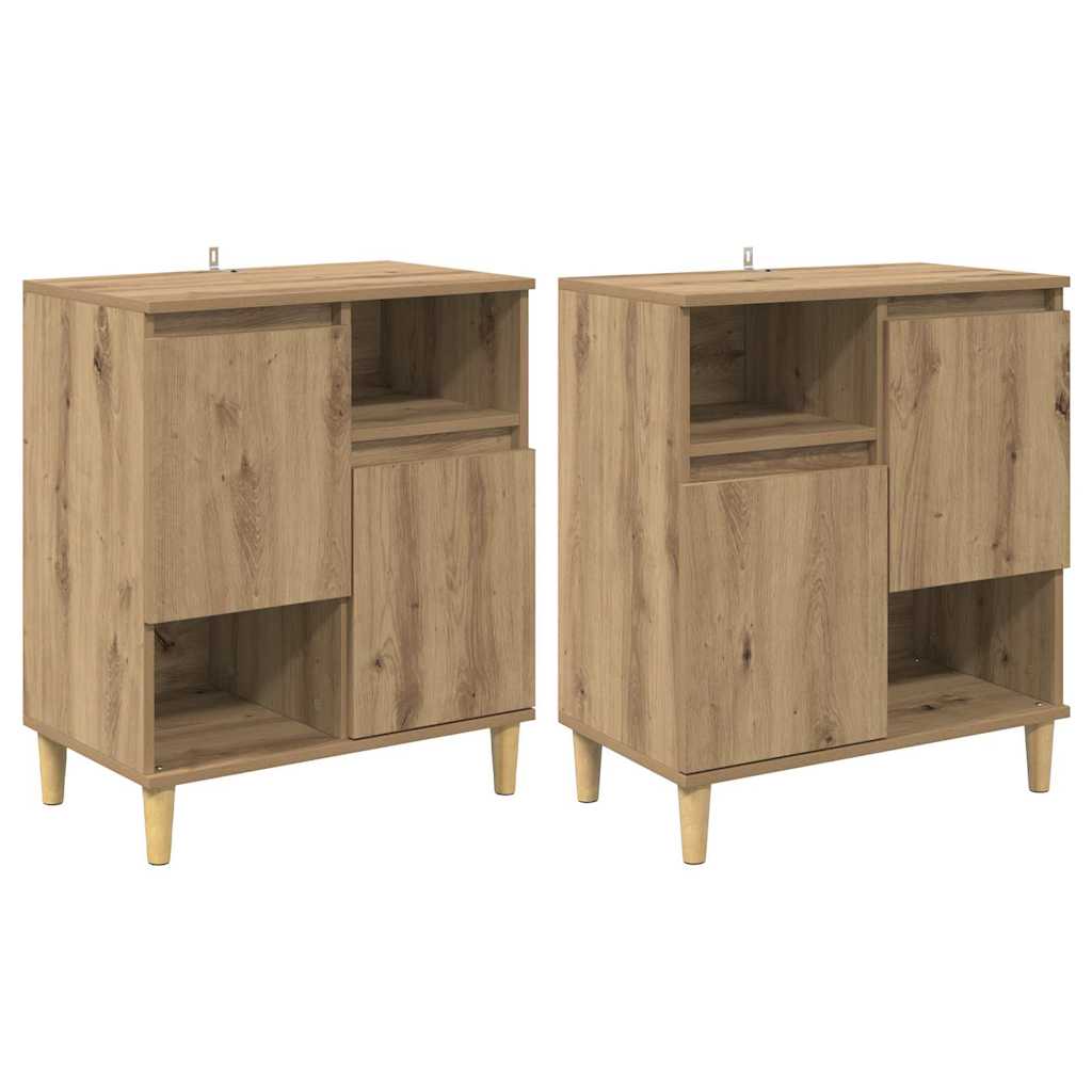 Sideboards 2 pcs Artisan-Eiche 60 x 35 x 70 cm Holzwerkstoff