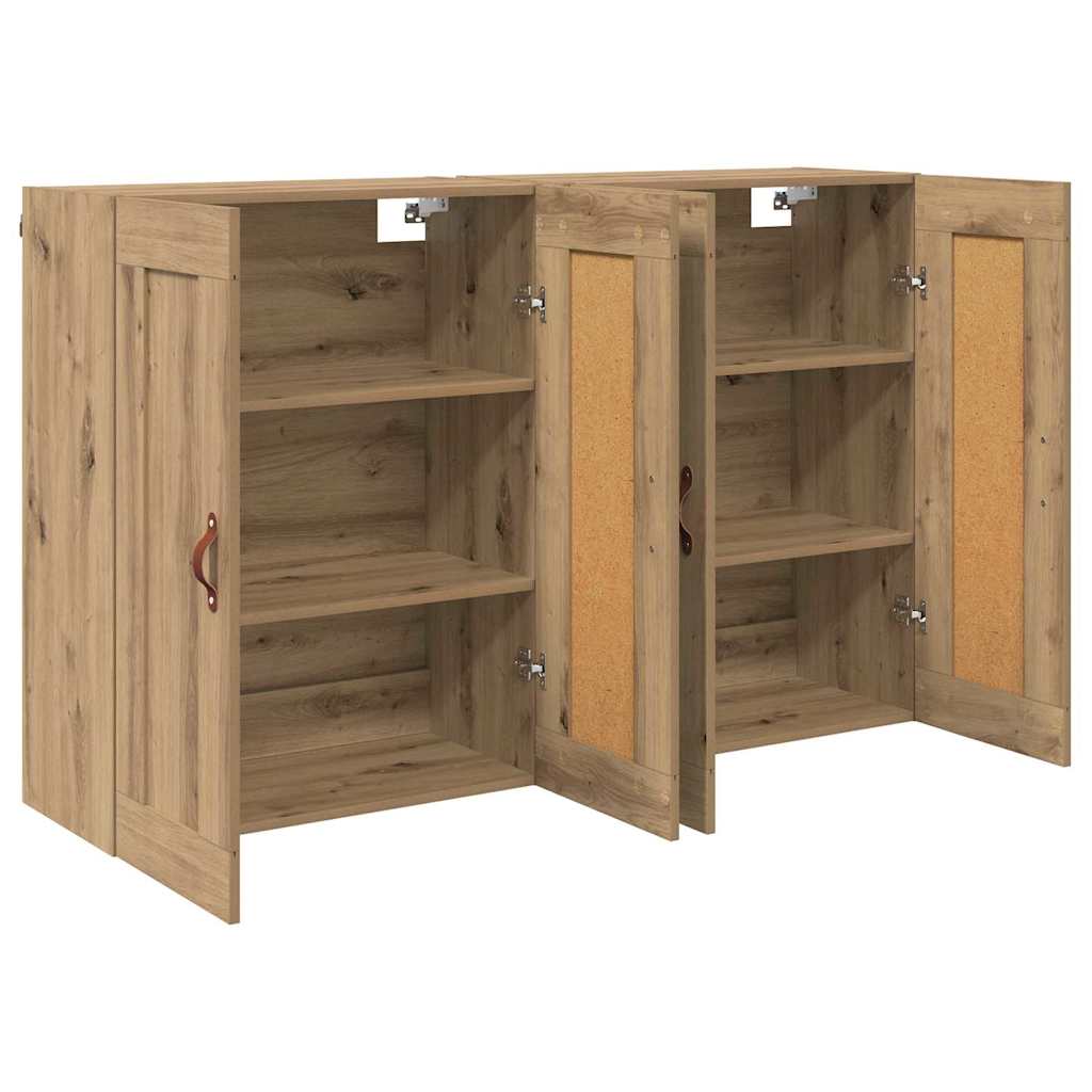 Wandmontierter Schrank 2 pcs Artisan-Eiche 69,5 x 34 x 90 cm