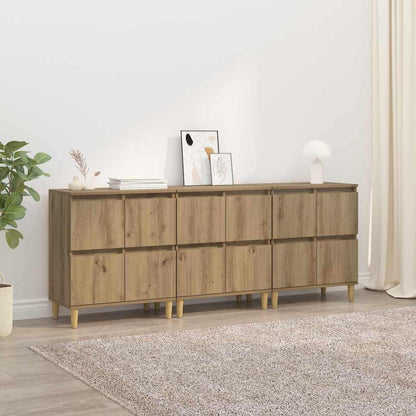 Sideboards 3 pcs Artisan-Eiche 60 x 35 x 70 cm Holzwerkstoff