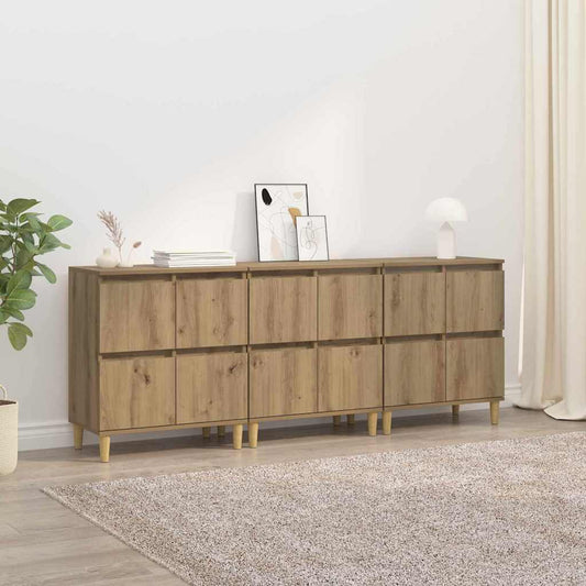 Sideboards 3 pcs Artisan-Eiche 60 x 35 x 70 cm Holzwerkstoff