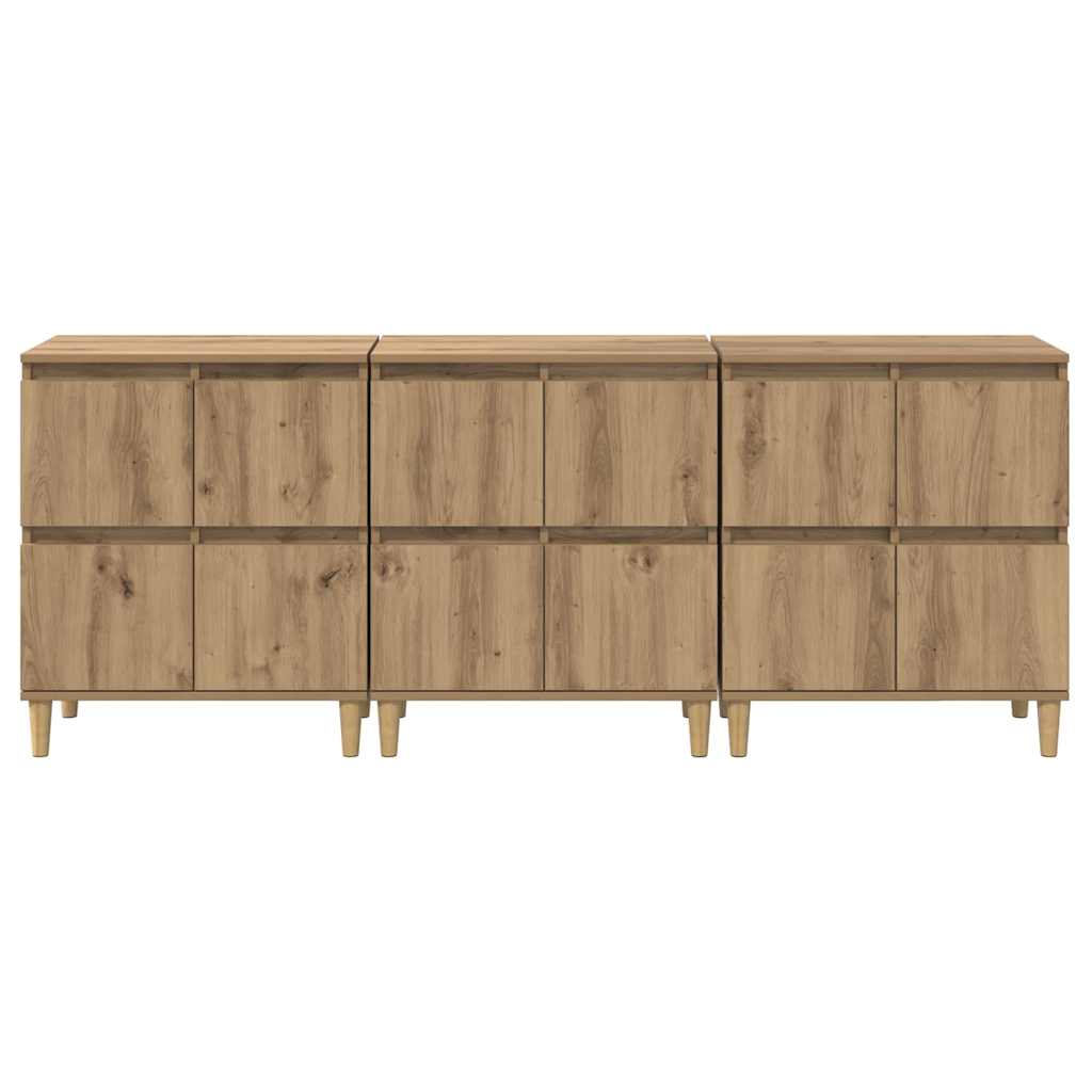 Sideboards 3 pcs Artisan-Eiche 60 x 35 x 70 cm Holzwerkstoff