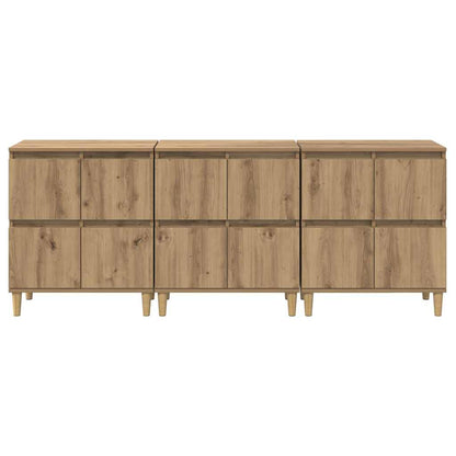 Sideboards 3 pcs Artisan-Eiche 60 x 35 x 70 cm Holzwerkstoff
