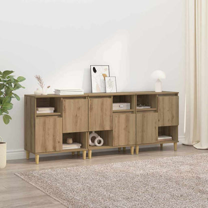 Sideboards 3 pcs Artisan-Eiche 60 x 35 x 70 cm Holzwerkstoff