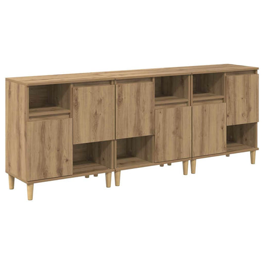 Sideboards 3 pcs Artisan-Eiche 60 x 35 x 70 cm Holzwerkstoff