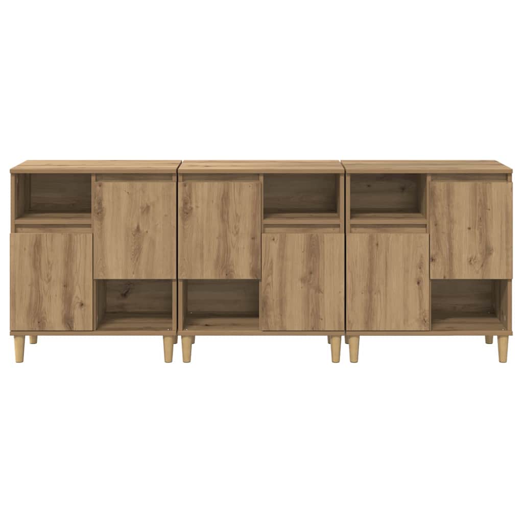 Sideboards 3 pcs Artisan-Eiche 60 x 35 x 70 cm Holzwerkstoff