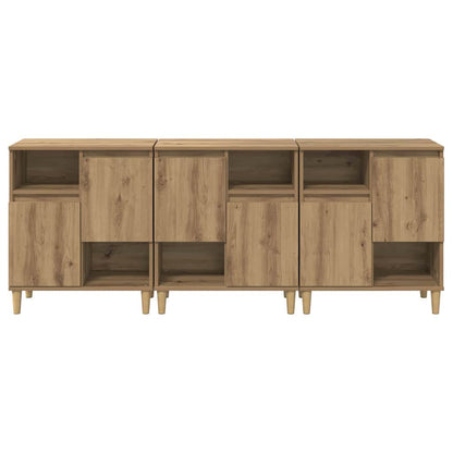 Sideboards 3 pcs Artisan-Eiche 60 x 35 x 70 cm Holzwerkstoff