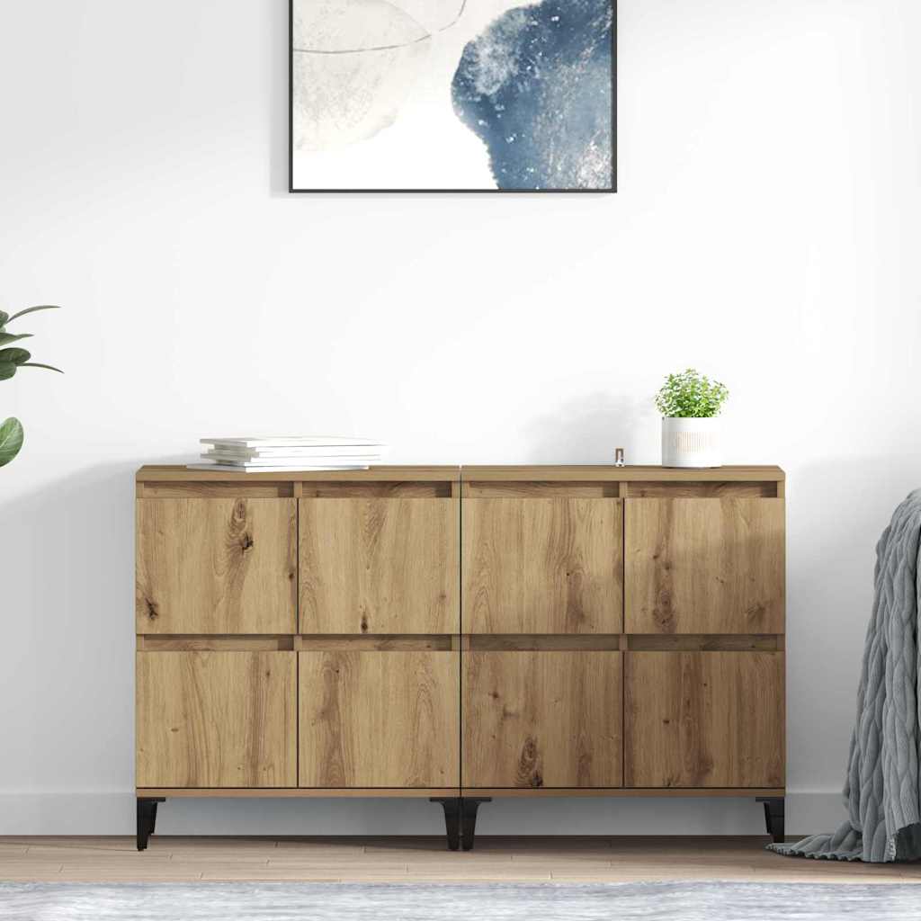 Sideboards 2 pcs Artisan-Eiche 60 x 35 x 70 cm Holzwerkstoff