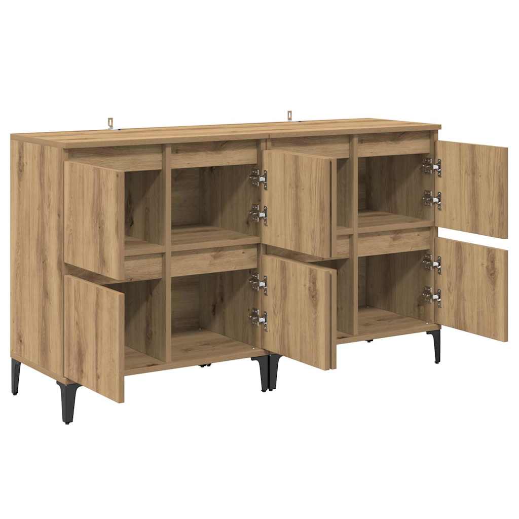 Sideboards 2 pcs Artisan-Eiche 60 x 35 x 70 cm Holzwerkstoff