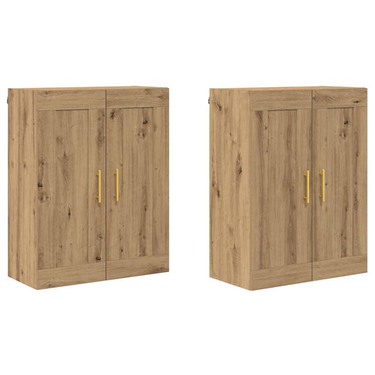 Wandmontierter Schrank 2 pcs Artisan-Eiche 69,5 x 34 x 90 cm