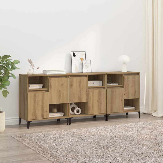 Sideboards 3 pcs Artisan-Eiche 60 x 35 x 70 cm Holzwerkstoff