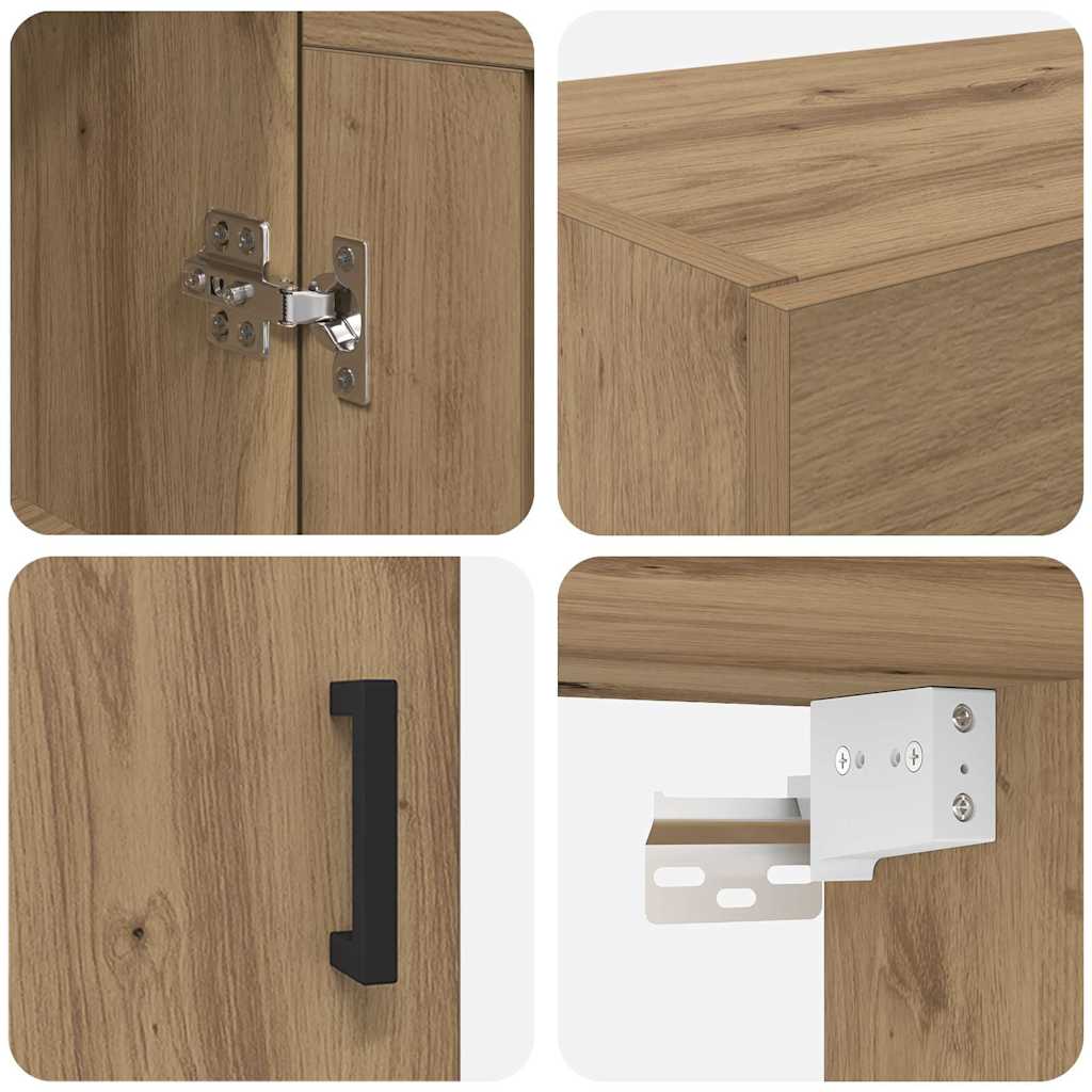 Wandmontierter Schrank 2 pcs Artisan-Eiche 69,5 x 34 x 90 cm