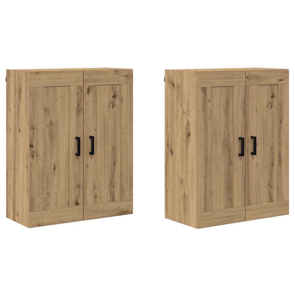 Wandmontierter Schrank 2 pcs Artisan-Eiche 69,5 x 34 x 90 cm