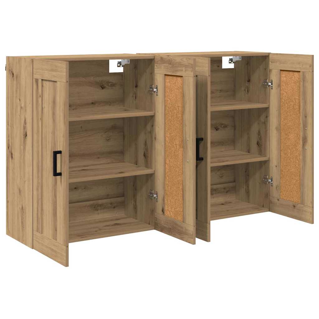 Wandmontierter Schrank 2 pcs Artisan-Eiche 69,5 x 34 x 90 cm