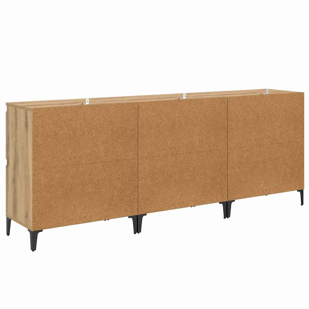 Sideboards 3 pcs Artisan-Eiche 60 x 35 x 70 cm Holzwerkstoff