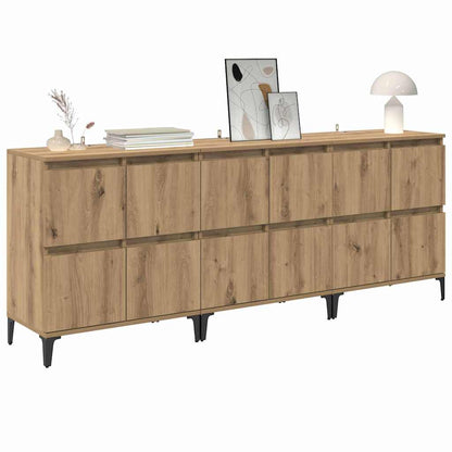 Sideboards 3 pcs Artisan-Eiche 60 x 35 x 70 cm Holzwerkstoff