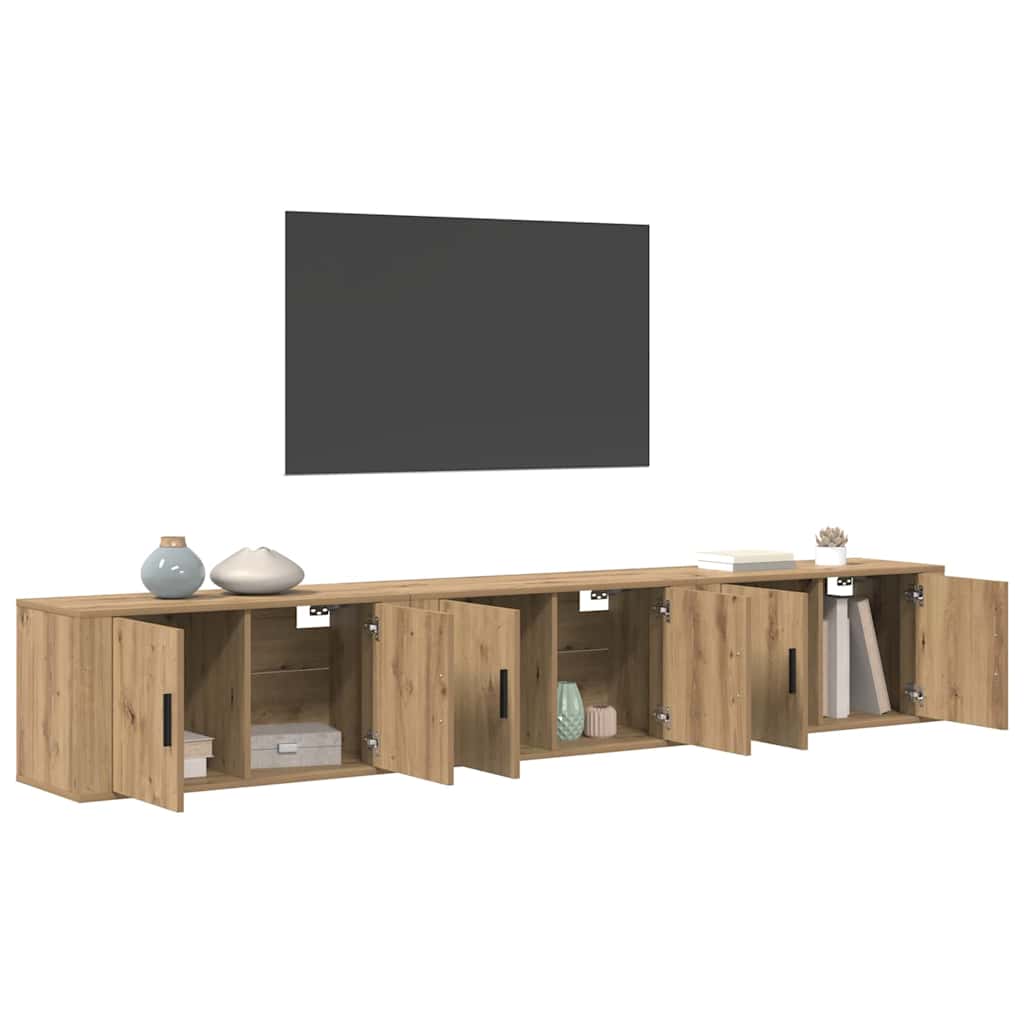 Wand-TV-Schrank Set 3 pcs Artisan-Eiche 80 x 34,5 x 40 cm