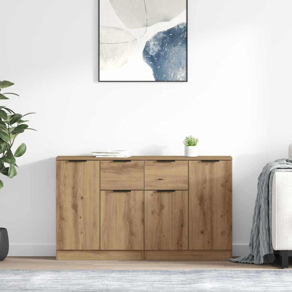 Sideboards 2 pcs Artisan-Eiche 60 x 30 x 70 cm Holzwerkstoff
