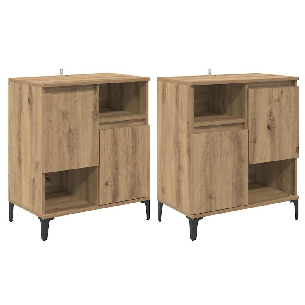 Sideboards 2 pcs Artisan-Eiche 60 x 35 x 70 cm Holzwerkstoff