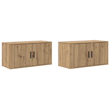 Wand-TV-Schrank Set 2 pcs Artisan-Eiche 80 x 34,5 x 40 cm