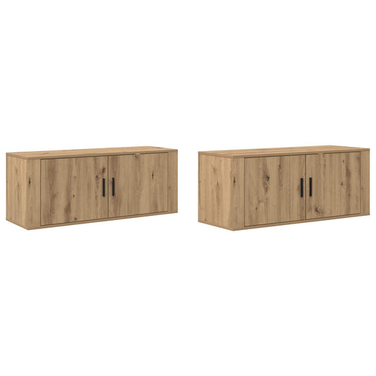 Wand-TV-Schrank Set 2 pcs Artisan-Eiche 100 x 34,5 x 40 cm
