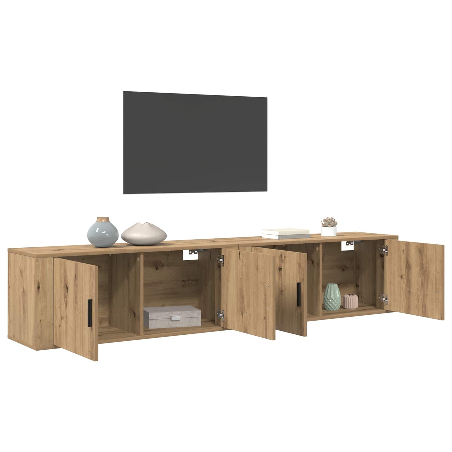 Wand-TV-Schrank Set 2 pcs Artisan-Eiche 100 x 34,5 x 40 cm