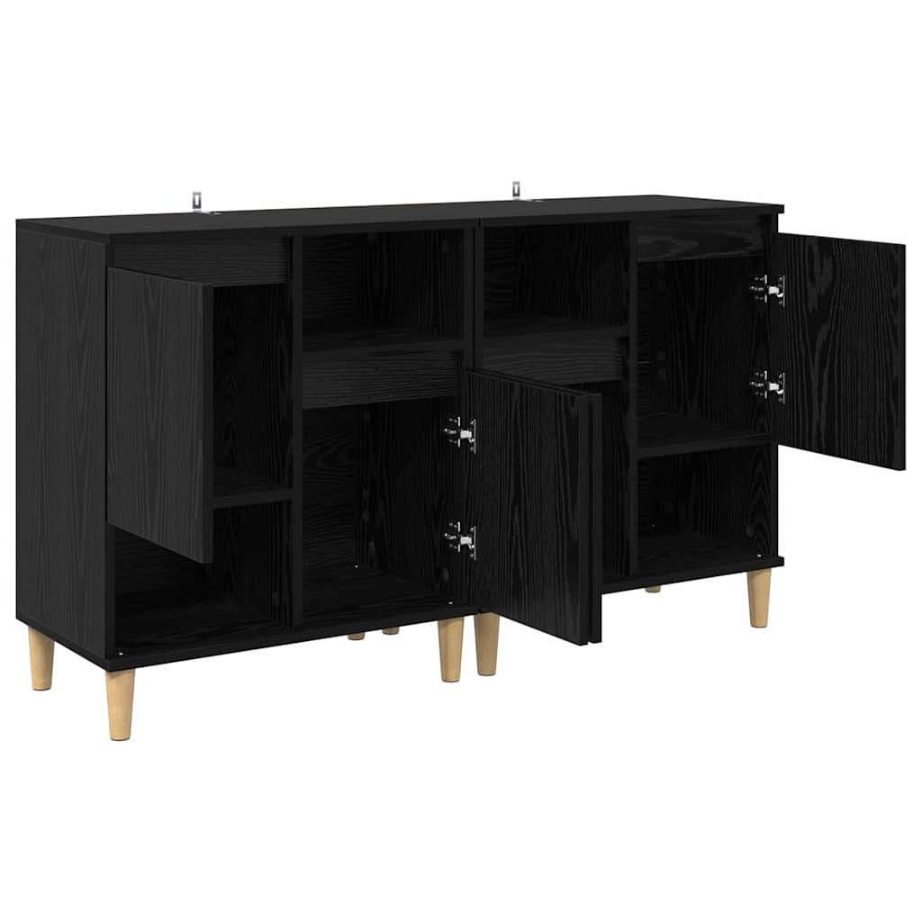 Sideboards 2 pcs Schwarz Eichen-Optik 60 x 35 x 70 cm