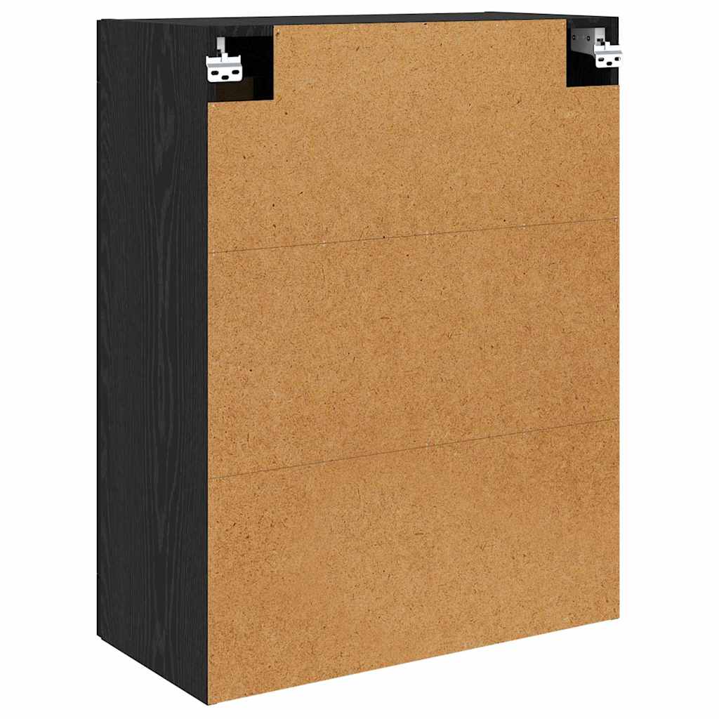 Wandmontierter Schrank Wandmontiert 2 pcs Schwarz Eichen-Optik