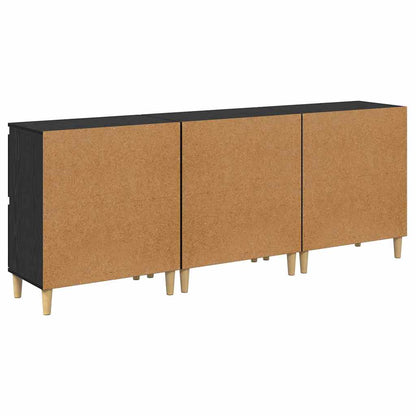 Sideboards 3 pcs Schwarz Eichen-Optik 60 x 35 x 70 cm