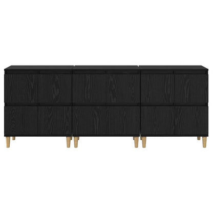 Sideboards 3 pcs Schwarz Eichen-Optik 60 x 35 x 70 cm