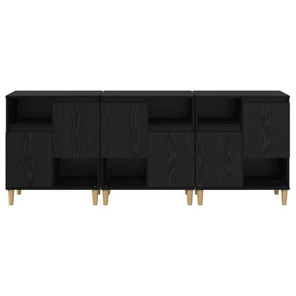 Sideboards 3 pcs Schwarz Eichen-Optik 60 x 35 x 70 cm