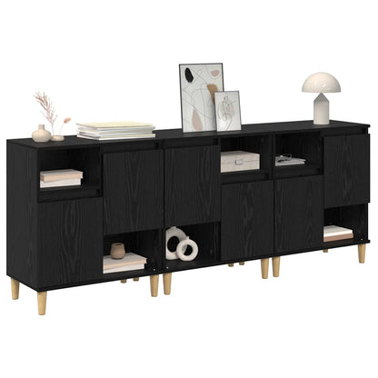 Sideboards 3 pcs Schwarz Eichen-Optik 60 x 35 x 70 cm