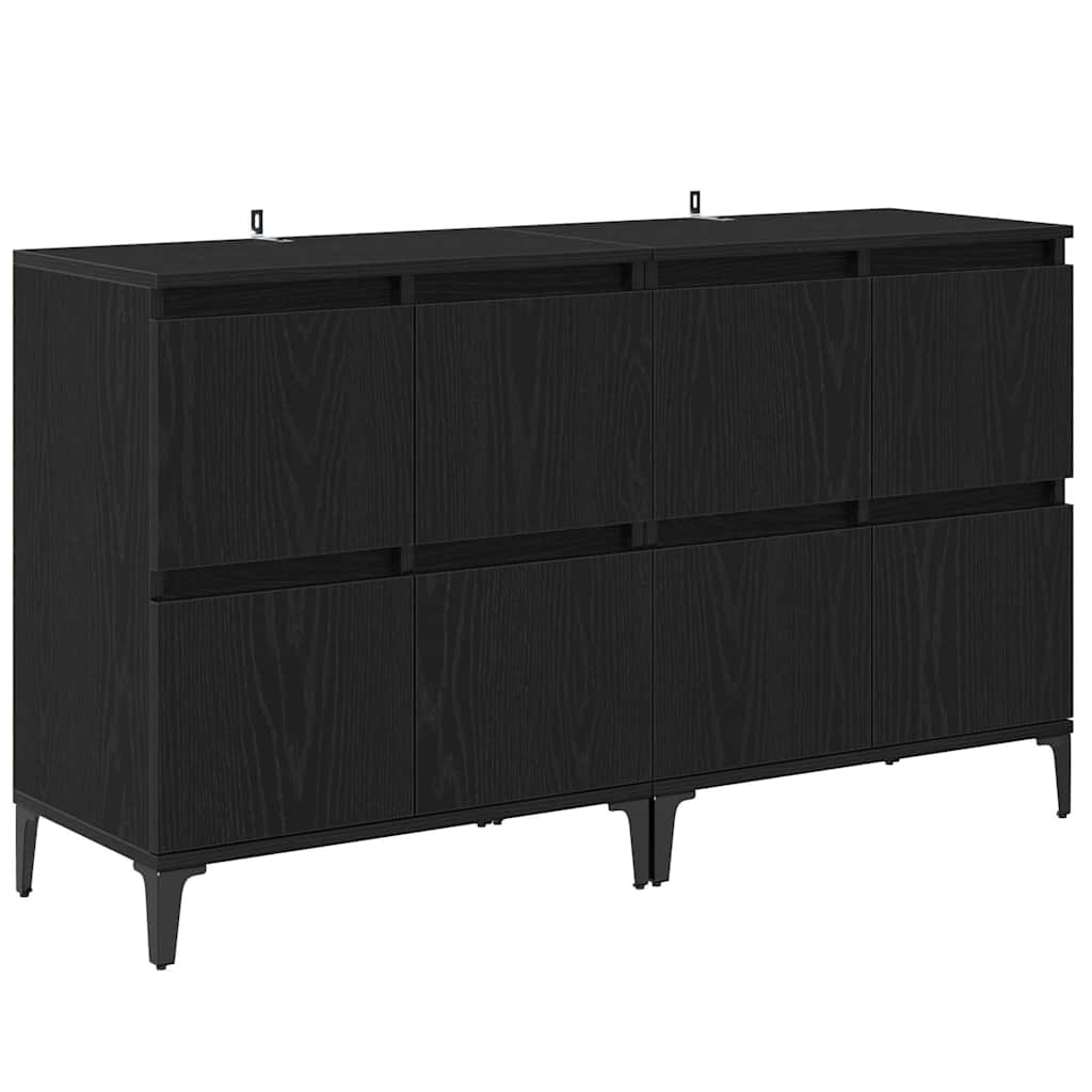 Sideboards 2 pcs Schwarz Eichen-Optik 60 x 35 x 70 cm