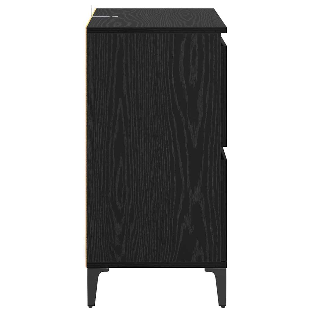Sideboards 2 pcs Schwarz Eichen-Optik 60 x 35 x 70 cm