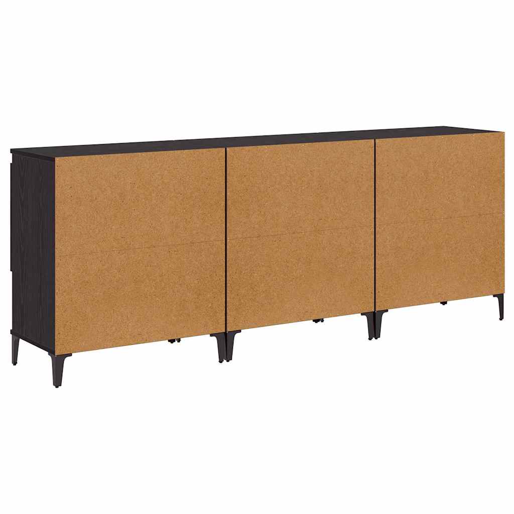 Sideboards 3 pcs Schwarz Eichen-Optik 60 x 35 x 70 cm