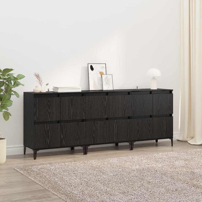 Sideboards 3 pcs Schwarz Eichen-Optik 60 x 35 x 70 cm