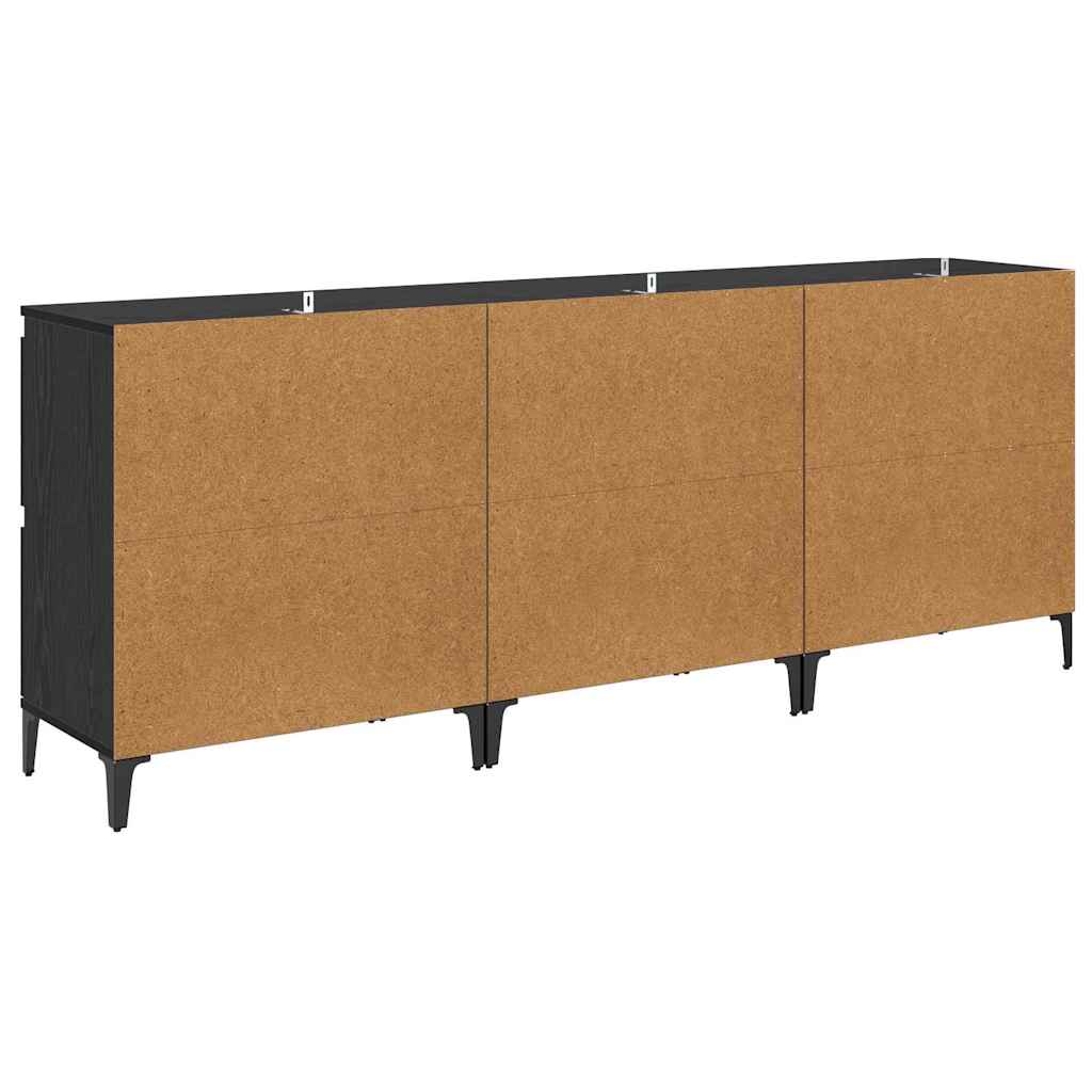 Sideboards 3 pcs Schwarz Eichen-Optik 60 x 35 x 70 cm