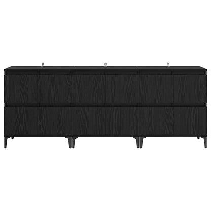 Sideboards 3 pcs Schwarz Eichen-Optik 60 x 35 x 70 cm