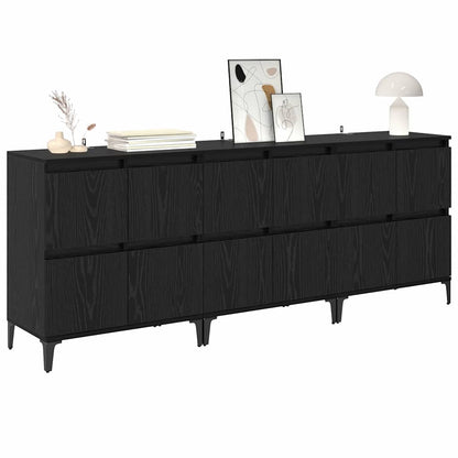 Sideboards 3 pcs Schwarz Eichen-Optik 60 x 35 x 70 cm