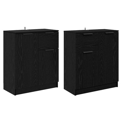 Sideboards 2 pcs Schwarz Eichen-Optik 60 x 30 x 70 cm