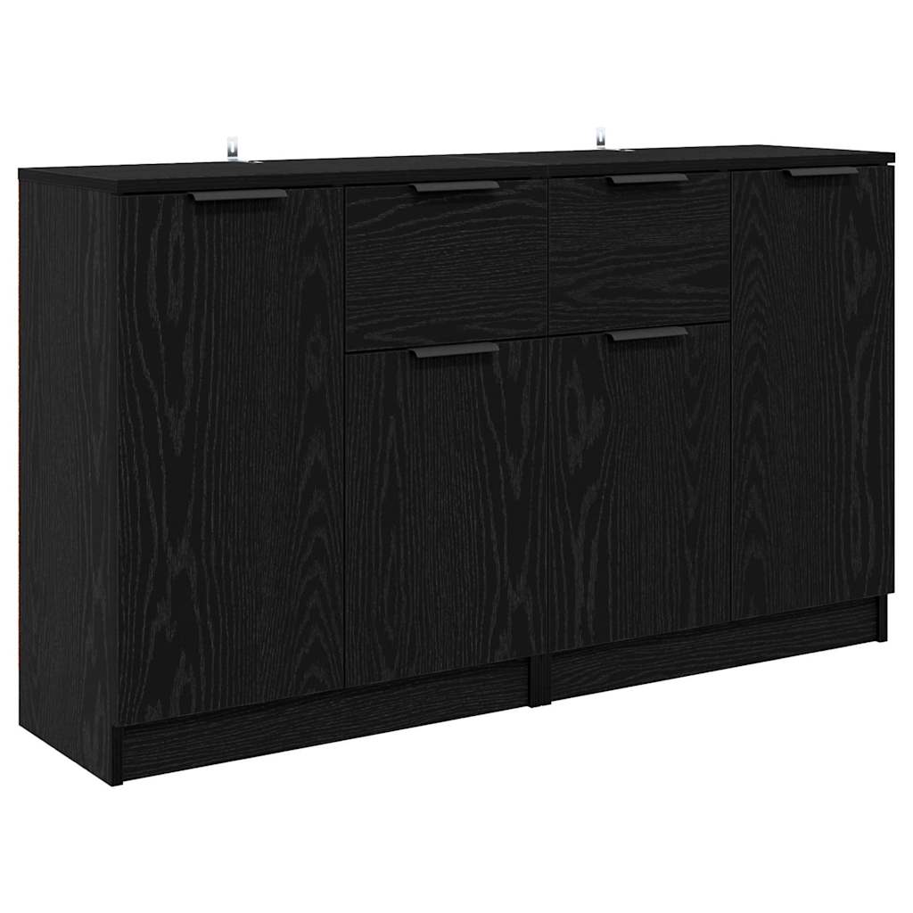 Sideboards 2 pcs Schwarz Eichen-Optik 60 x 30 x 70 cm