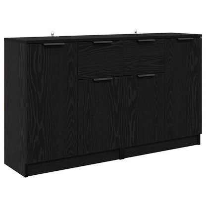 Sideboards 2 pcs Schwarz Eichen-Optik 60 x 30 x 70 cm