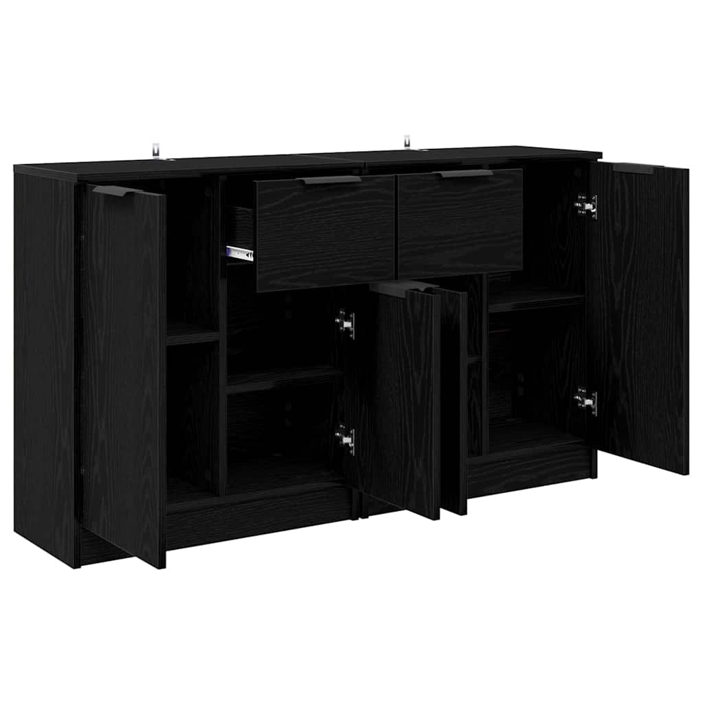 Sideboards 2 pcs Schwarz Eichen-Optik 60 x 30 x 70 cm