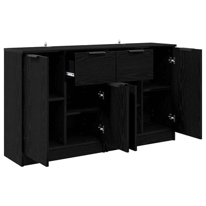 Sideboards 2 pcs Schwarz Eichen-Optik 60 x 30 x 70 cm