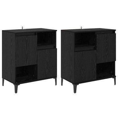 Sideboards 2 pcs Schwarz Eichen-Optik 60 x 35 x 70 cm