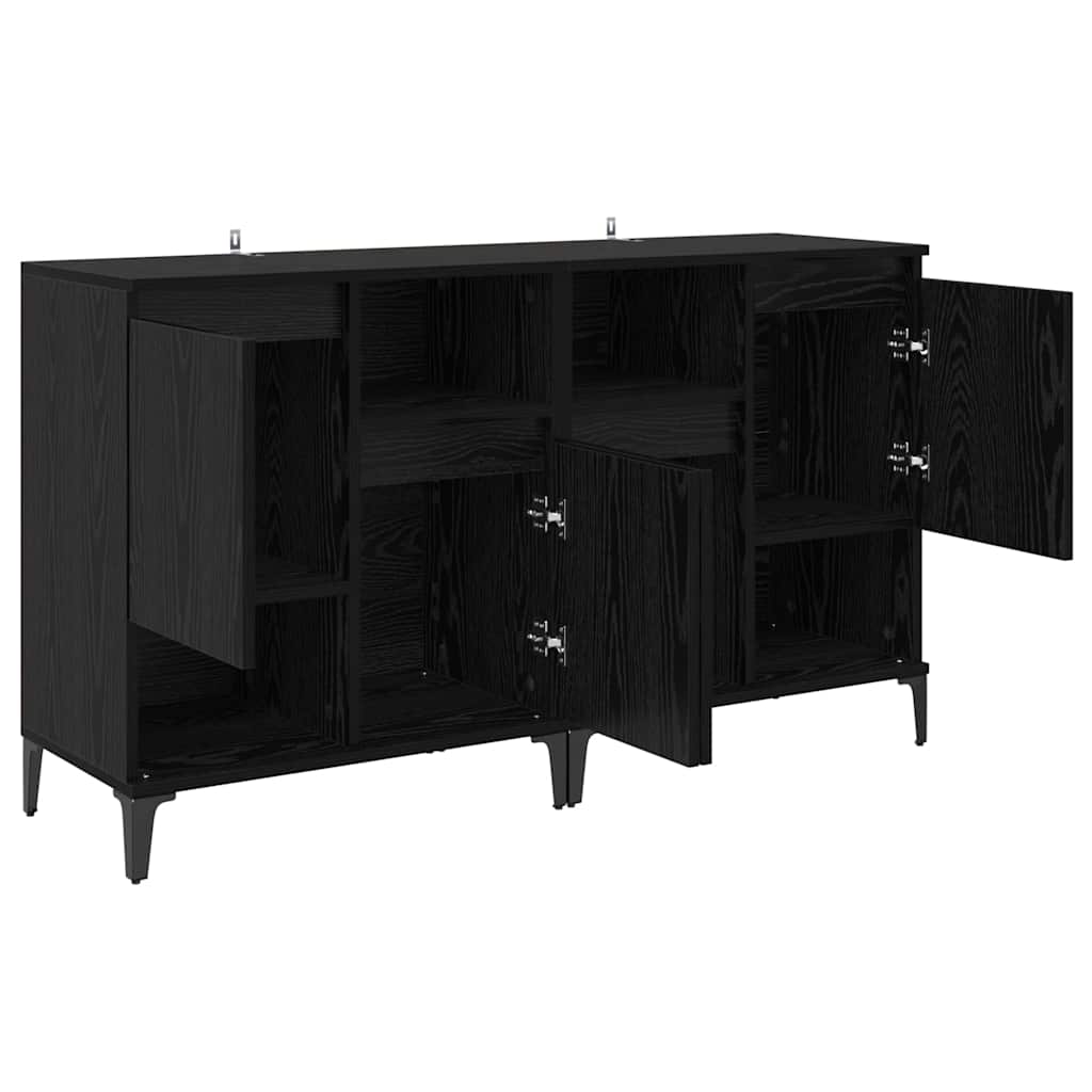 Sideboards 2 pcs Schwarz Eichen-Optik 60 x 35 x 70 cm