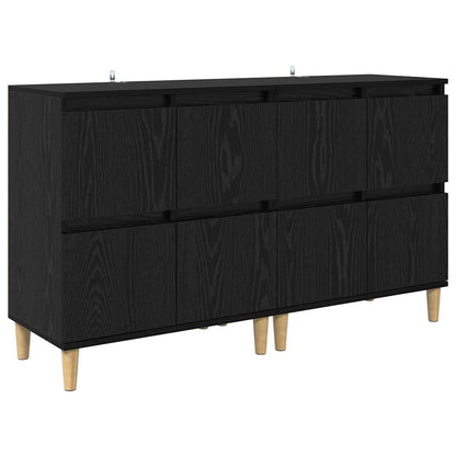 Sideboards 2 pcs Schwarz Eichen-Optik 60 x 35 x 70 cm