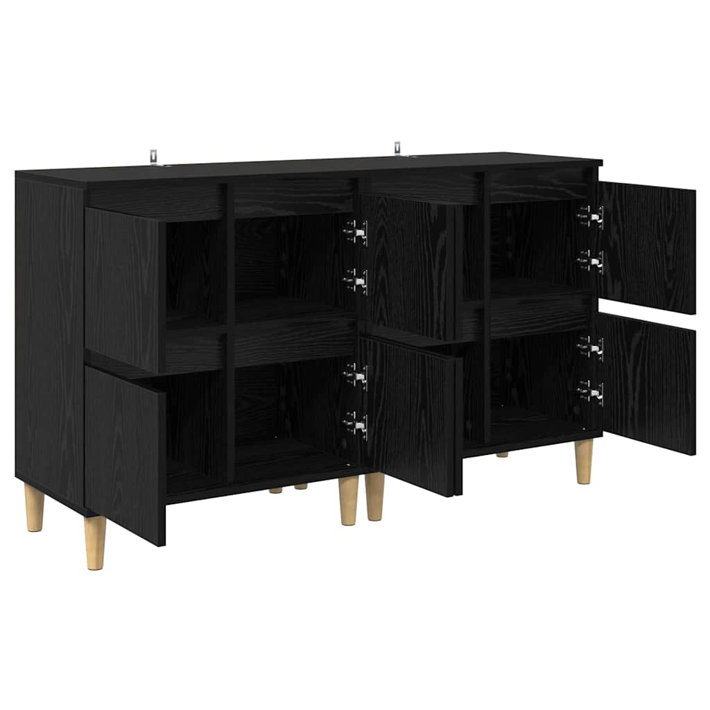 Sideboards 2 pcs Schwarz Eichen-Optik 60 x 35 x 70 cm